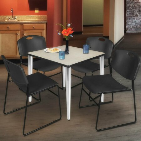 REGENCY Kahlo Square Table & Chair Sets, 30 W, 30 L, 29 H, Wood, Metal, Polypropylene Top, Maple TPL3030PLCM44BK